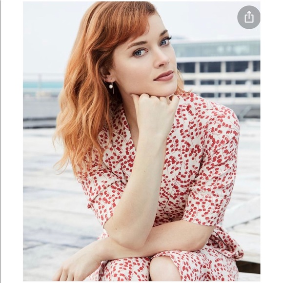 GANNI floral-print crepe wrap dress (S) - Picture 4 of 5